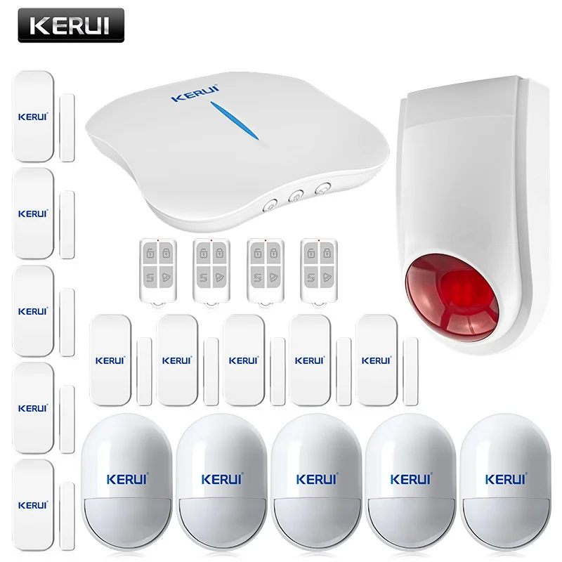 KERUI W1 PSTN Smart home security alarm system Intruder House Wifi Kit Wireless outdoor flash