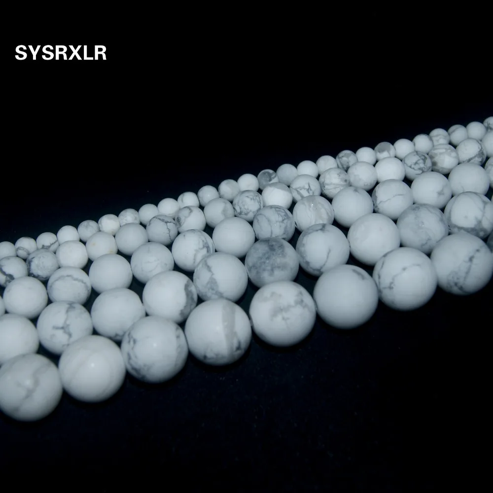 Оптовая продажа круглые бусины из натурального камня с тупым полированием Howlite