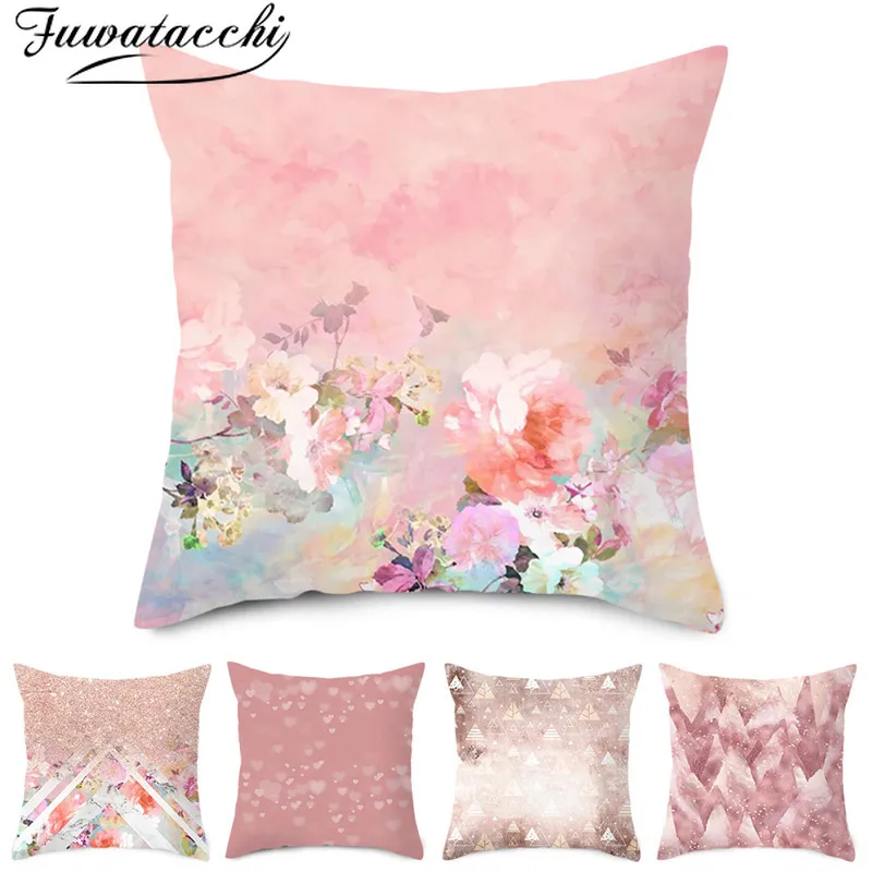 

Fuwatacchi Gilding Rose Gold Geometric Cushion Cover Pineapple Glitter Pillow Cover for Home Chair Polyester Decorative Pillows