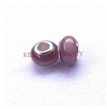 

100pcs/lot Middle Purple Opal Cat Eye Beads Charms Big Hole Beads For Jewelry Making Bracelet DIY Beads Dia.:14mm Hole Dia.:5mm