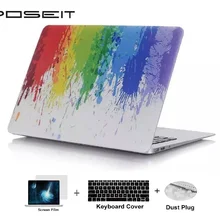 Для Macbook Air Pro retina Touch Bar 11 12 13 1" пластиковый жесткий чехол для ноутбука+ крышка клавиатуры+ пленка для экрана+ Пылезащитная заглушка