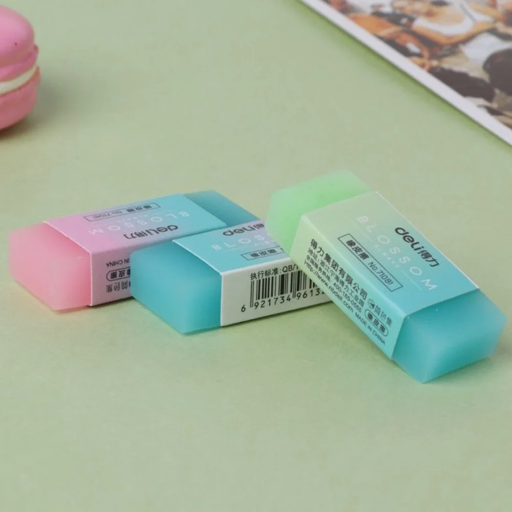 1PC Colorful Rubber Erasers Durable Flexible Pencil Eraser Students Stationery School Supplies For Children Kids