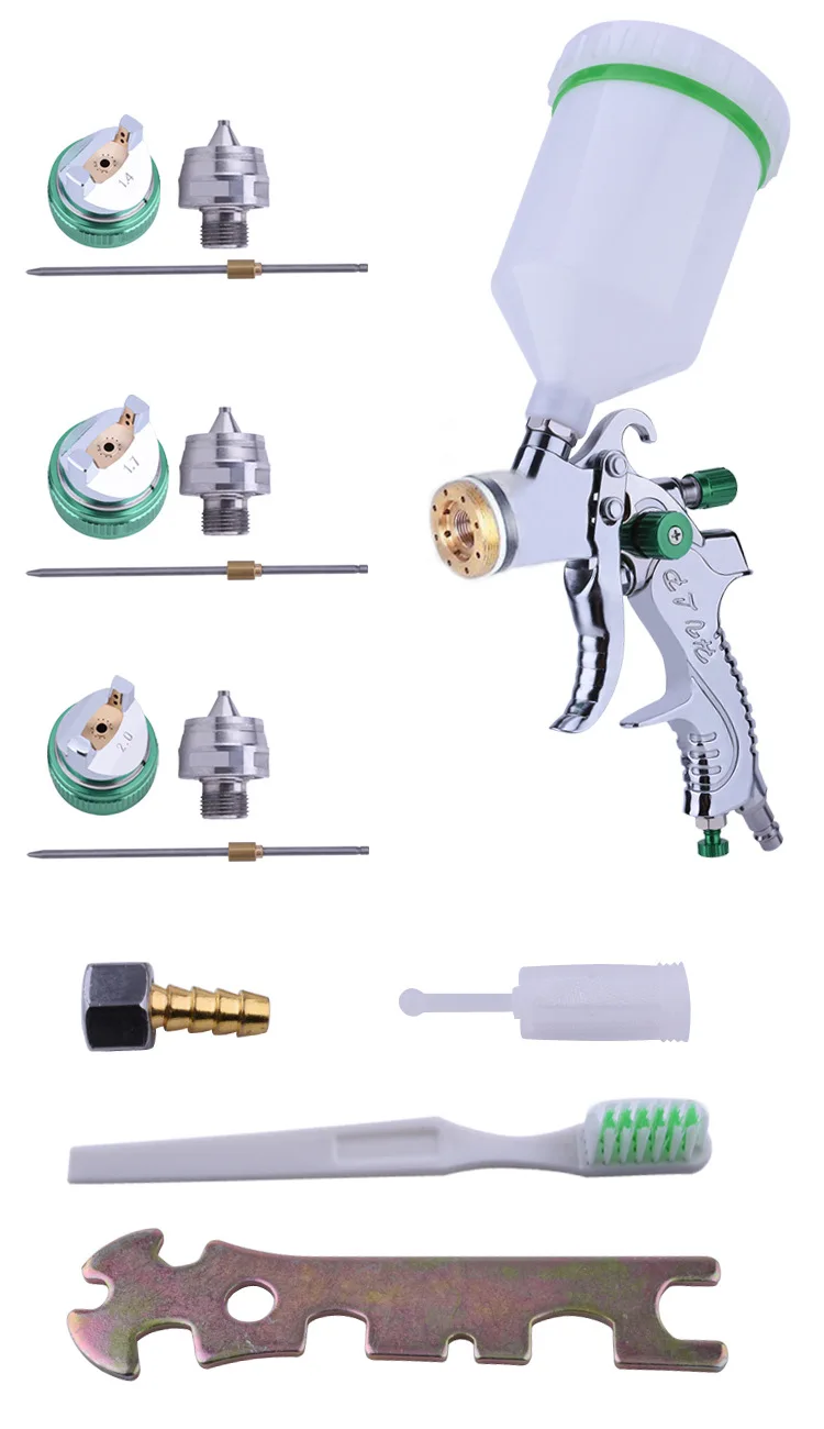 HVLP 2008 Краскораспылитель набор гравитационной подачи 1,4 мм 1,7 мм 2,0 мм DIY авто краска для лица пистолет-распылитель