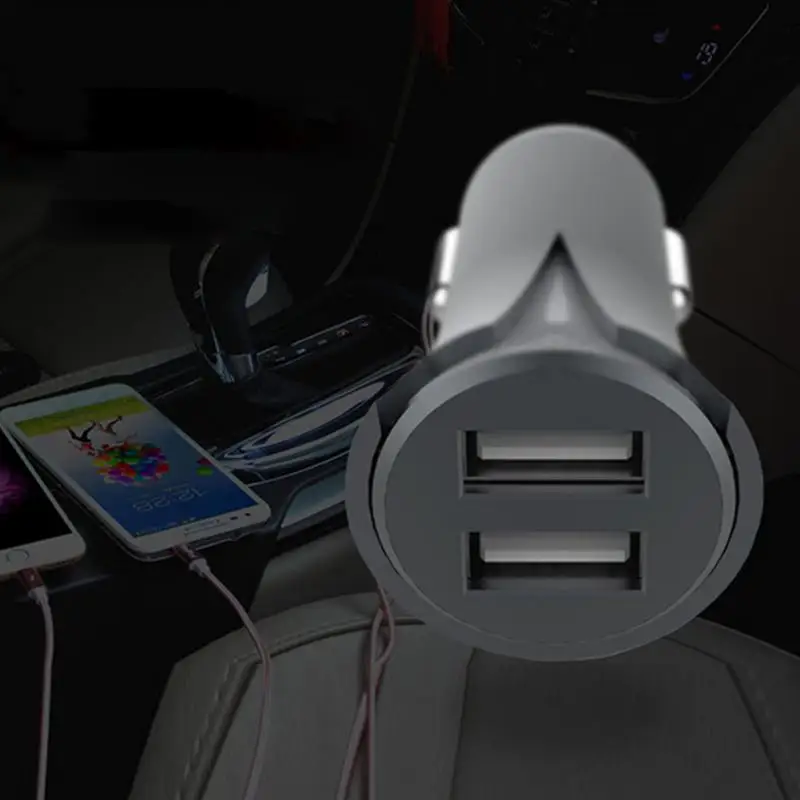 New Dual USB Port Digital Display 2.4A Car Cell Phone Quick Chargers