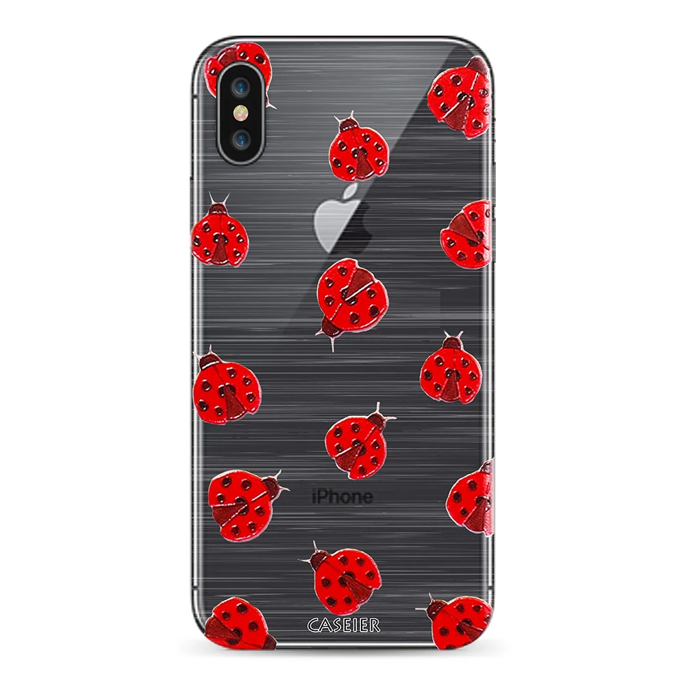 CASEIER Red Leaf Ultra Thin Case For iPhone 6 6s Plus Silicone Cases 7 X 8 5 5s SE Soft Cover Clear Capinha |