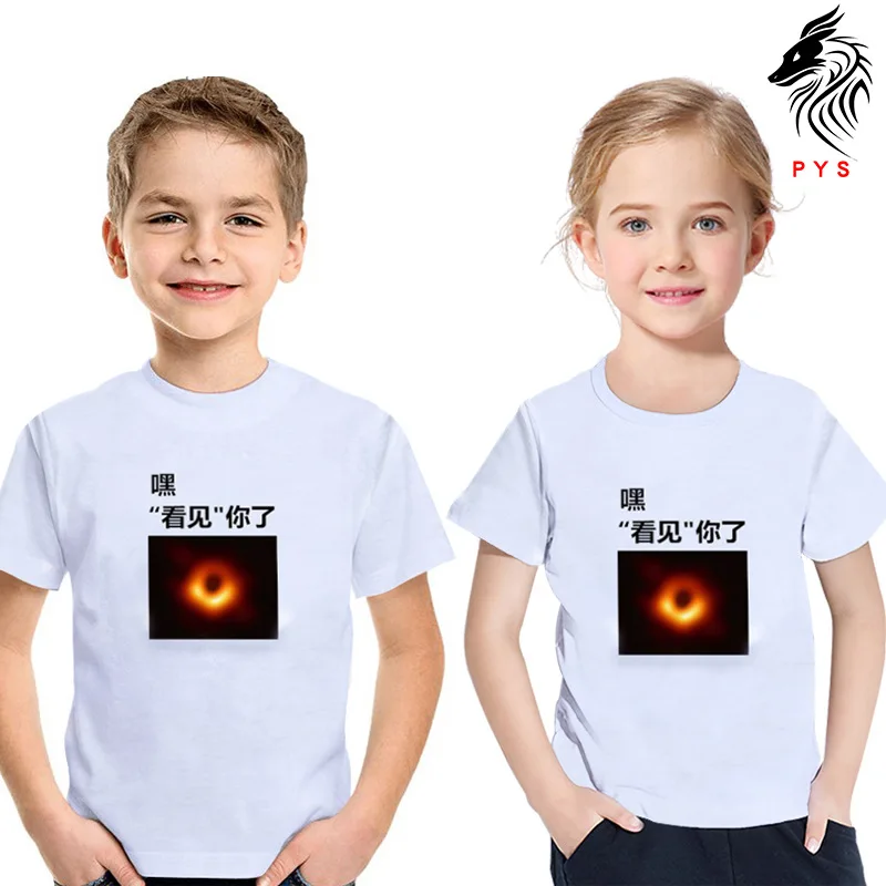 Детская летняя футболка с космическим принтом с черной дырой и цифровой теорией Эйнштейна футболка с короткими рукавами для мальчиков и девочек - Цвет: XK1092