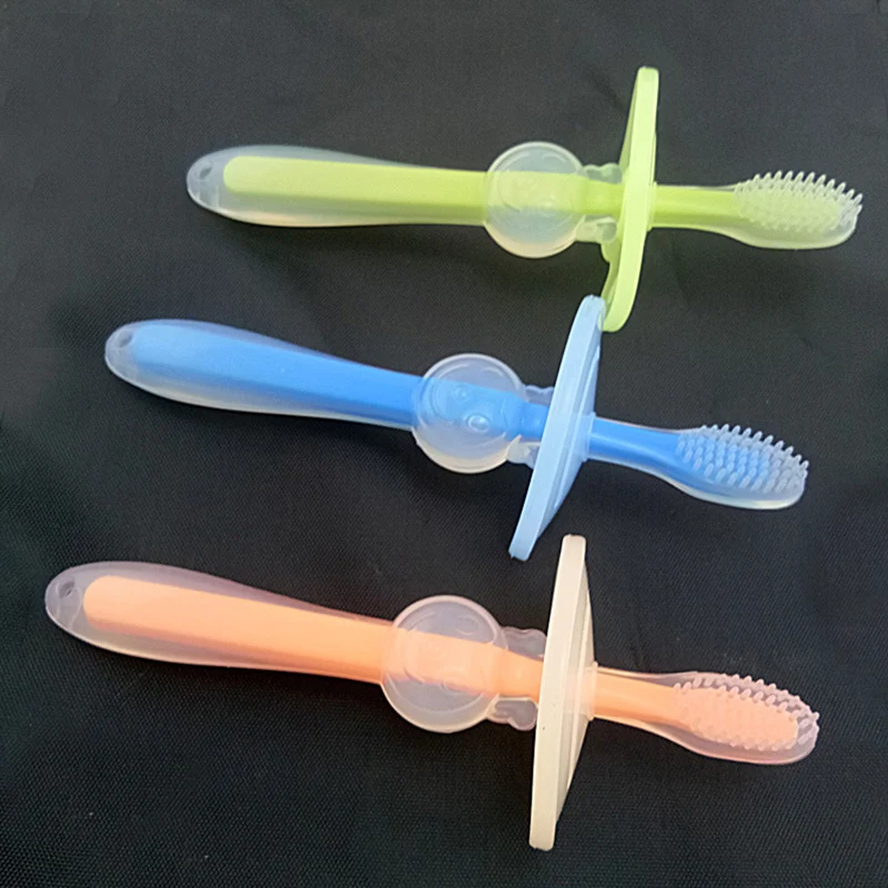 

Baby Infants Kids Soft Safe Bendable Teether Training Mitten Teething Toothbrush Brush Dental Care DropShip
