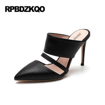 

33 2017 Summer Pumps Mules Slipper 4 34 Small Size Black Nude Pointed Toe Heels Strap China Shoes Super Scarpin Sandals High