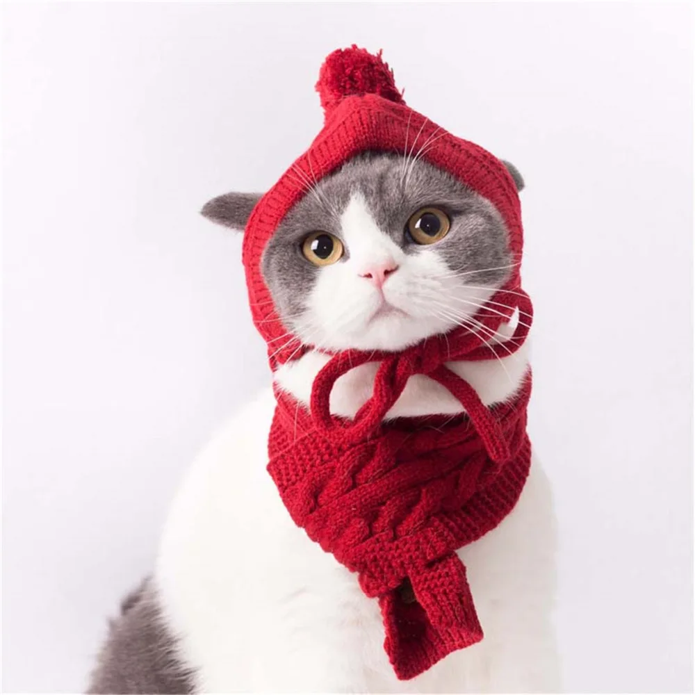 Зимняя одежда для домашних животных, одежда для кошек, ошейник для домашних животных, костюм для собак, шапка и шарф, товары для магазинов, аксессуары, свитер, одежда