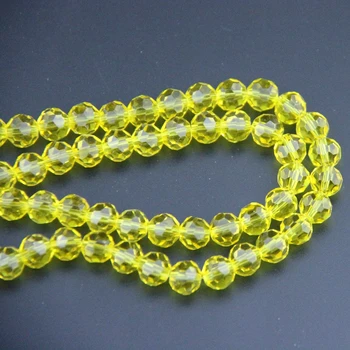 

Topaz Glass Round Shape Loose Spacer Bead 6mm K9 Crystal 32 Faceted Ball Beads For Home Decoration