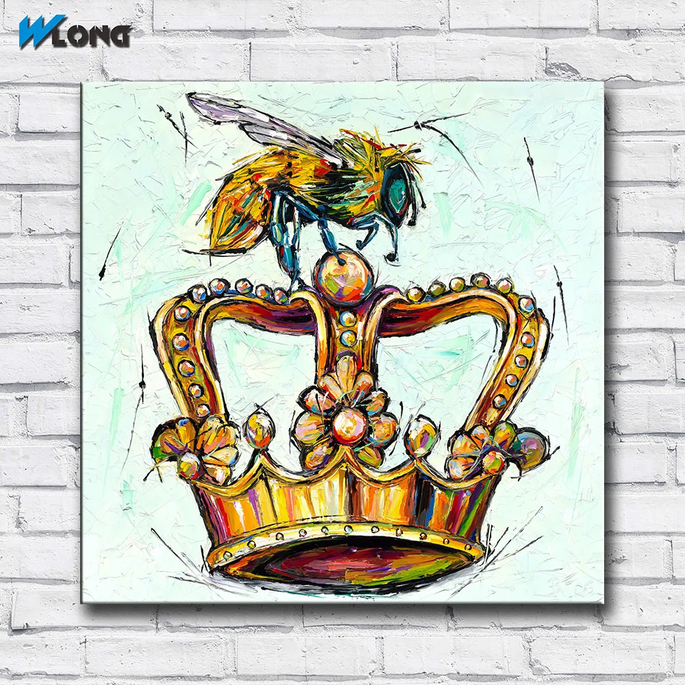 

Wlong Art Printing Pop Oil Painting Canvas Bees in the Crown Wall Art , Wall Pictures for Living room Bedroom Office No Frame