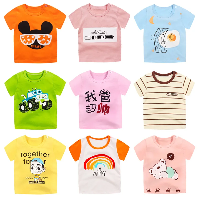 

2019 Summer New Baby Boy Cartoon Pattern T-shirt Baby's Fashionable Cotton Clothes