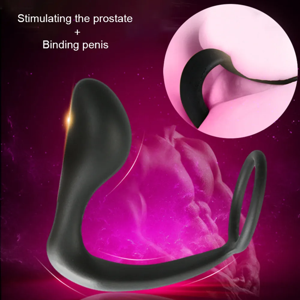 Silicone Anal Sex Toy Plug Butt Stuff with Penis Ring Anus Couples Masturbation Prostate Stimulate Ejaculation Delay |