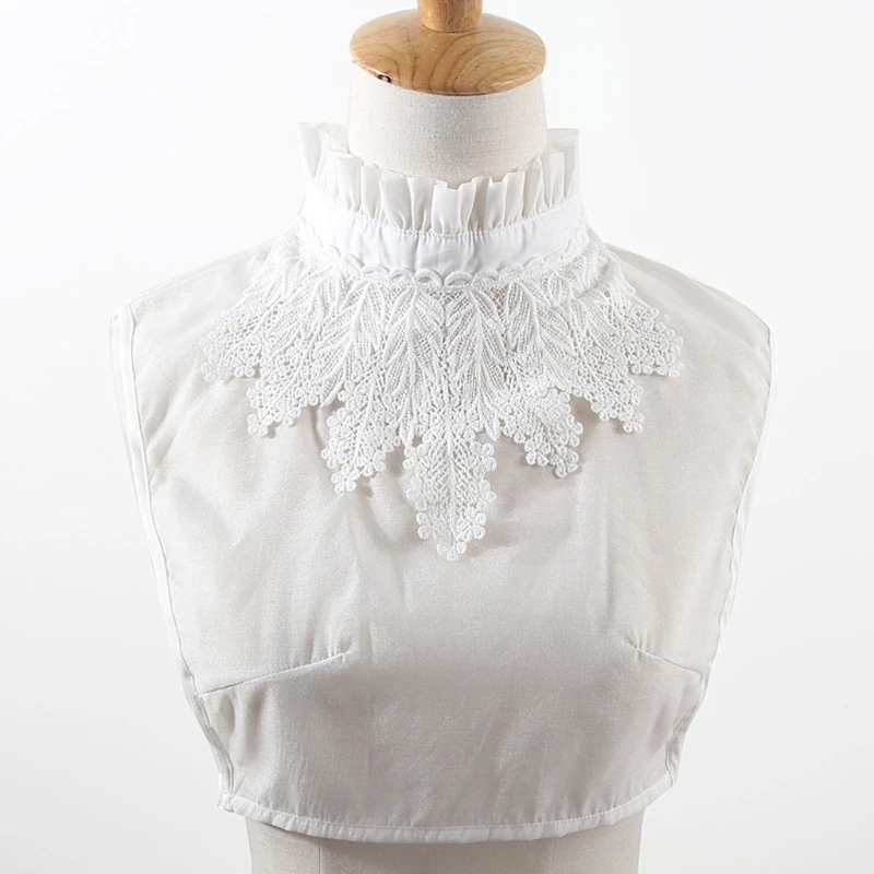 

Lace Embroidery Neckstand Fake Collar Tie Detachable False Blouse Accessories