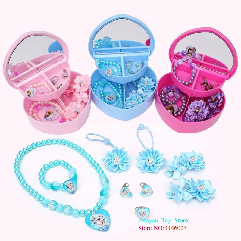 Disney Toys Children Doll Accessories Cartoon New Jewelry Frozen Necklace Aisha Queen Anna Bracelet Set Gifts Box Drop Shipping Disney Toys Children Doll Accessories Cartoon New Jewelry Frozen Necklace Aisha Queen Anna Bracelet Set Gifts Box Drop Shipping