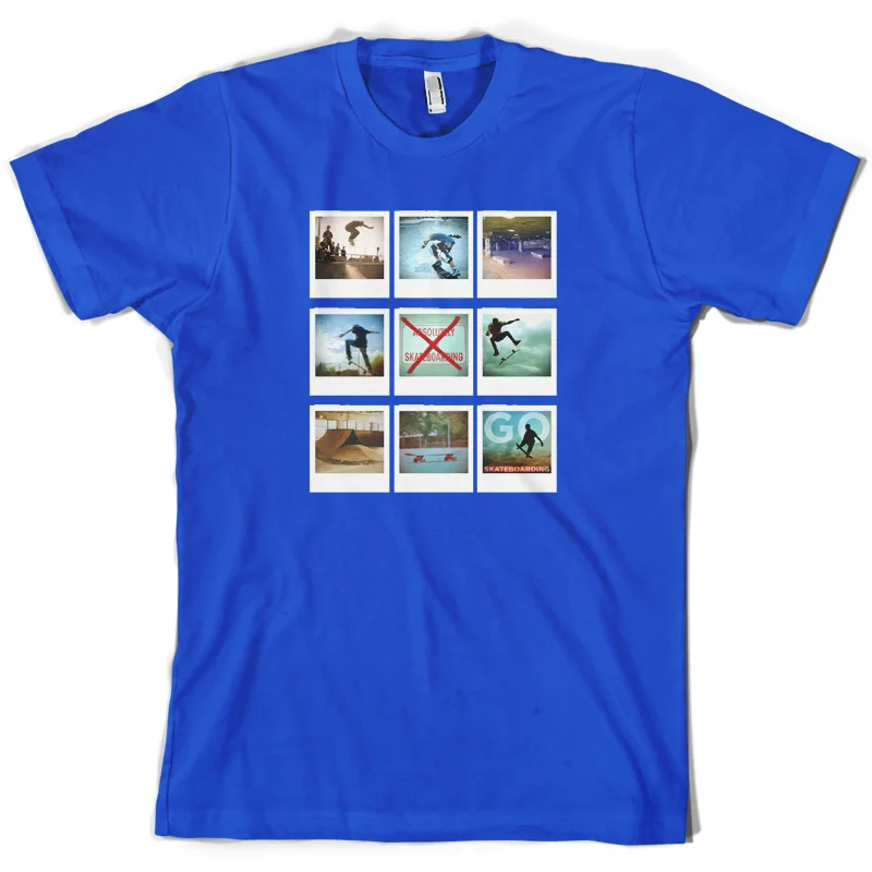 Go SkateboardER Photo Collage Мужская футболка скейтборд Скейтер печать мужская короткий