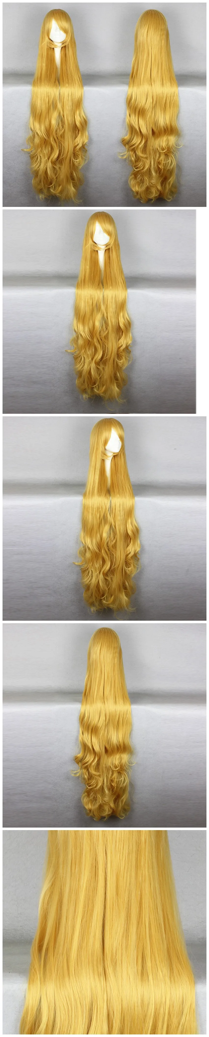 150 CM Mixed gold yellow long straight hair wig fashion costume cosplay wig G37 