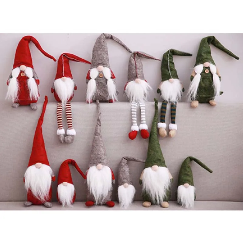

3 Colors White Beard Christmas Elf Doll Decoration Festival Year Dinner Party Christmas Decorations For Home