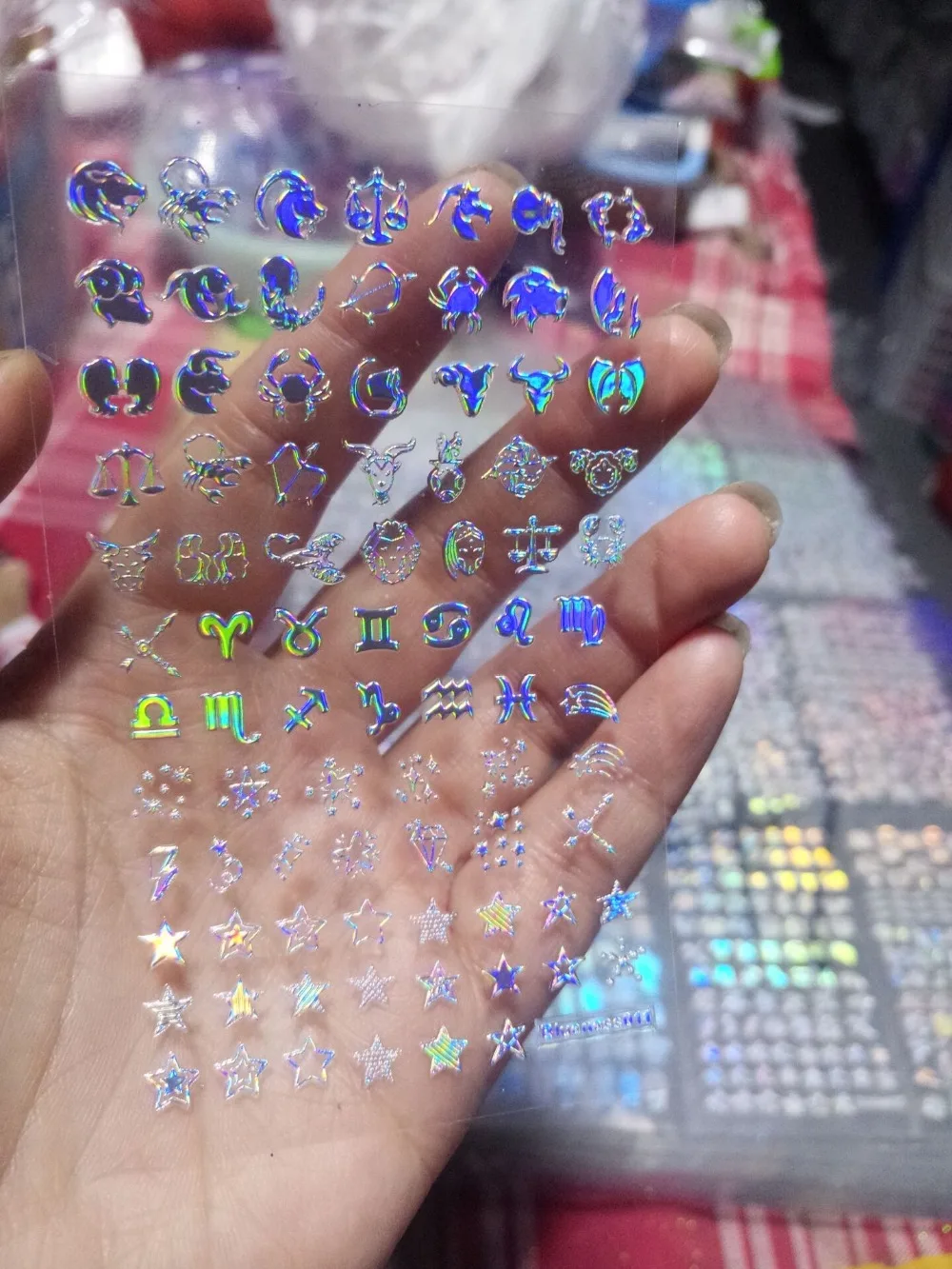 Кристальная блестящая Снежинка наклейки для ногтей-голографические радужные Мультяшные наклейки для ногтей для дизайна ногтей радужные наклейки для ногтей 12 листов