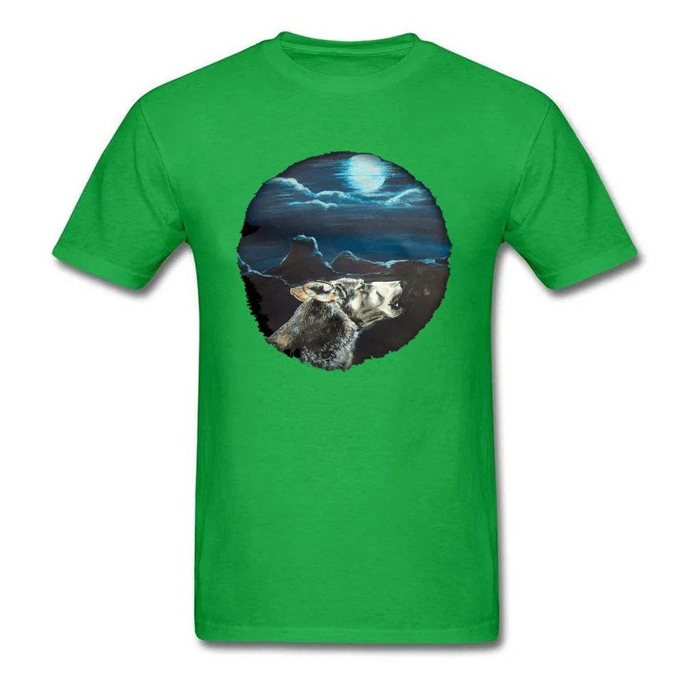 Moon of the Wolf Crewneck T Shirt Summer Fall Tops & Tees Short Sleeve Cheap All Cotton Print Tees Gift Youth Top Quality Moon of the Wolf green