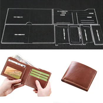 

Short wallet Photo Wallet belt card position acrylic durable template paper DIY hand-made leather plate laser cutting 11x9x1cm