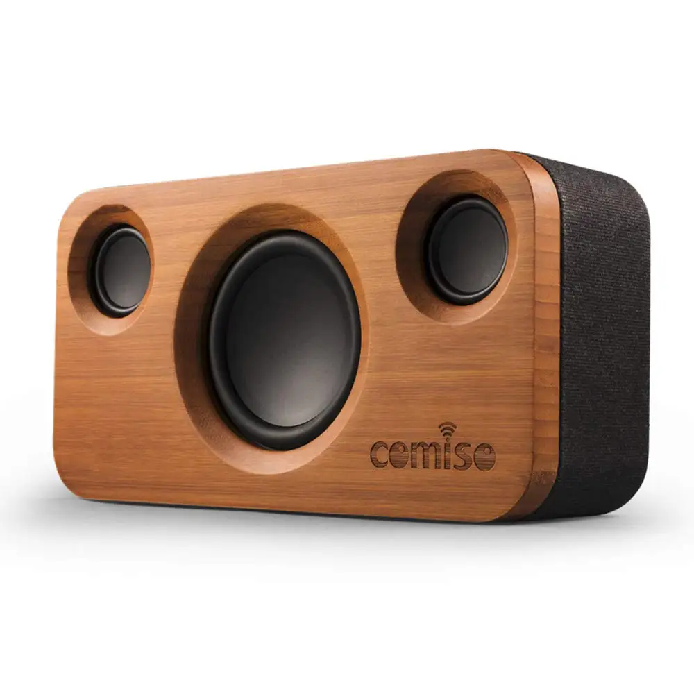 

COMISO 25W Bluetooth SpeakersDual-Driver Wireless Bluetooth Home Bamboo Wood Stereo Speaker,Long Playtime for Echo Dot,