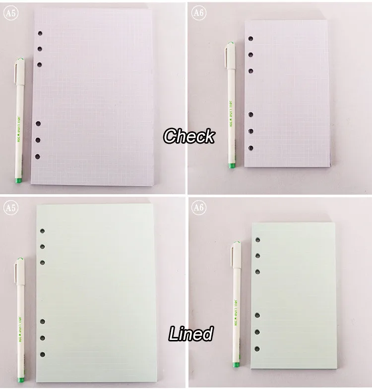 A5 a6 Dookibook Filofax цветные спиральные бумажные заправки 40 листов Сиреневый/розовый/желтый/Мятный