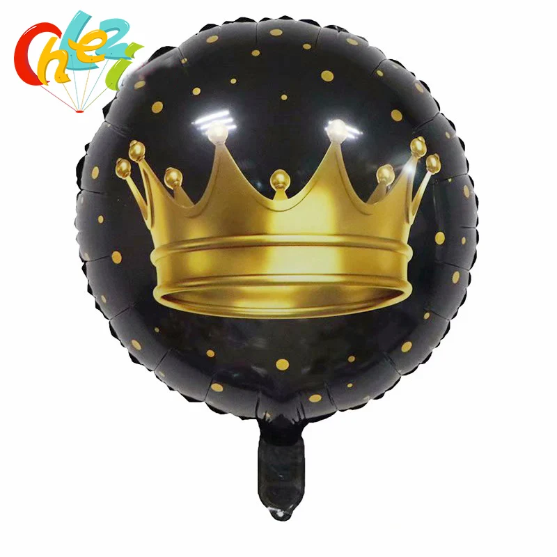 

10pcs Bridal Gold 18 Inch Crown Foil Balloons 18inch Black Helium Ballon Wedding Princess Happy Birthday Party Decor Kids Toys