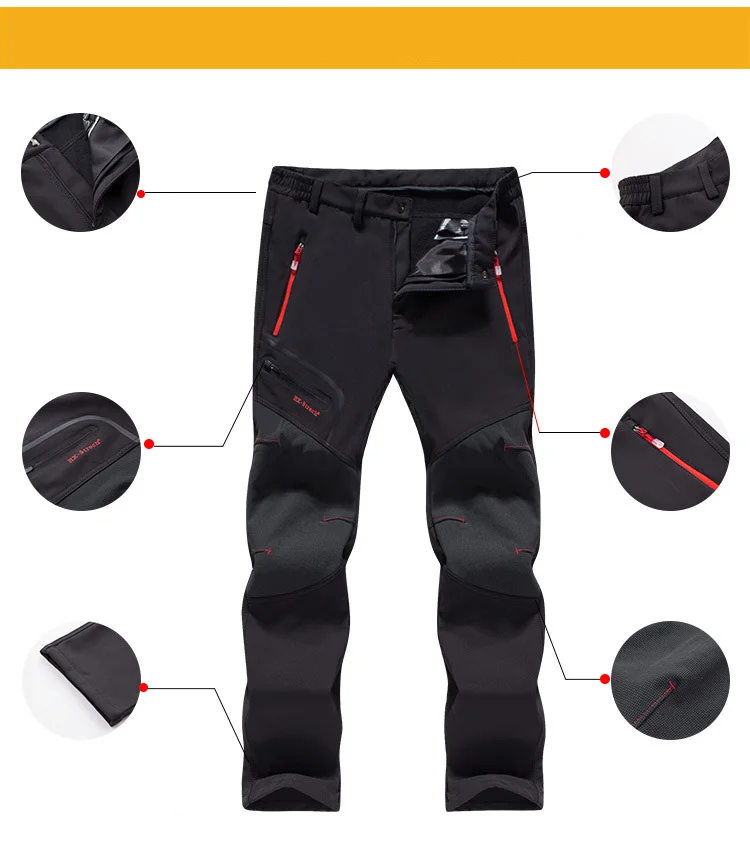 ZOGAA, уличные мужские джоггеры, зимние плотные теплые ветрозащитные спортивные штаны, водонепроницаемые брюки, Джоггеры для походов, альпинизма, L-6XL