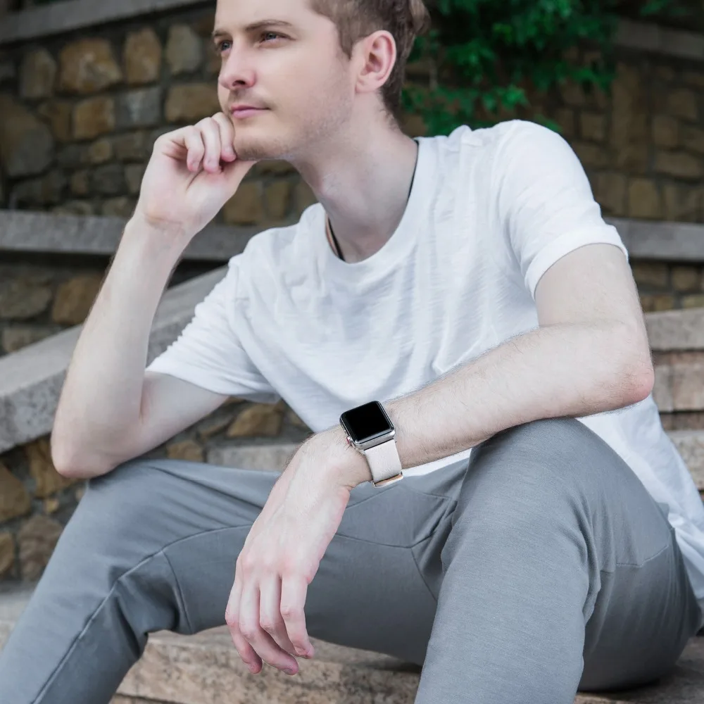 Beste Strap voor Apple Horloge 4 5 Band38mm 42mm, 15 kleuren Apple Horloge Lederen Band Band met Gesp iWatch Serie 5 4 3 2 1 horlogeband