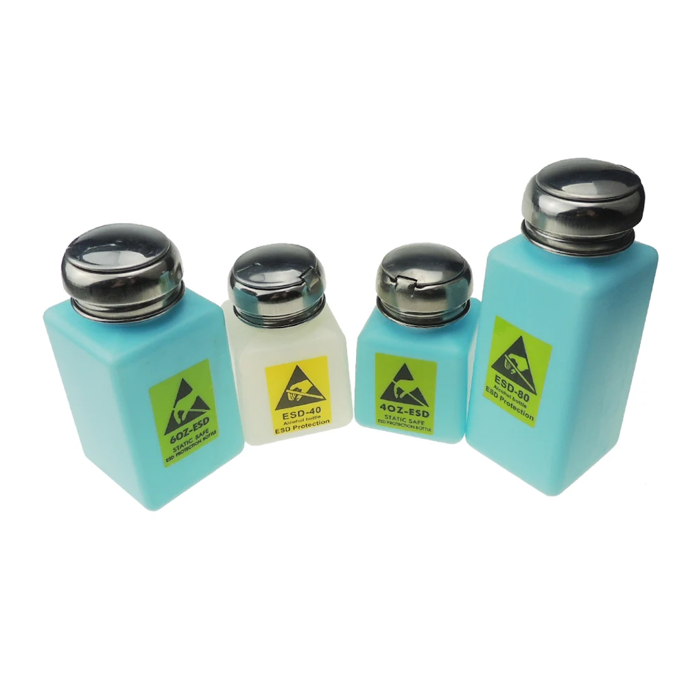 

150ml/200ml/250ml blue/white ESD Solvert Fluid Dispenser Liquid Alcohol Bottle