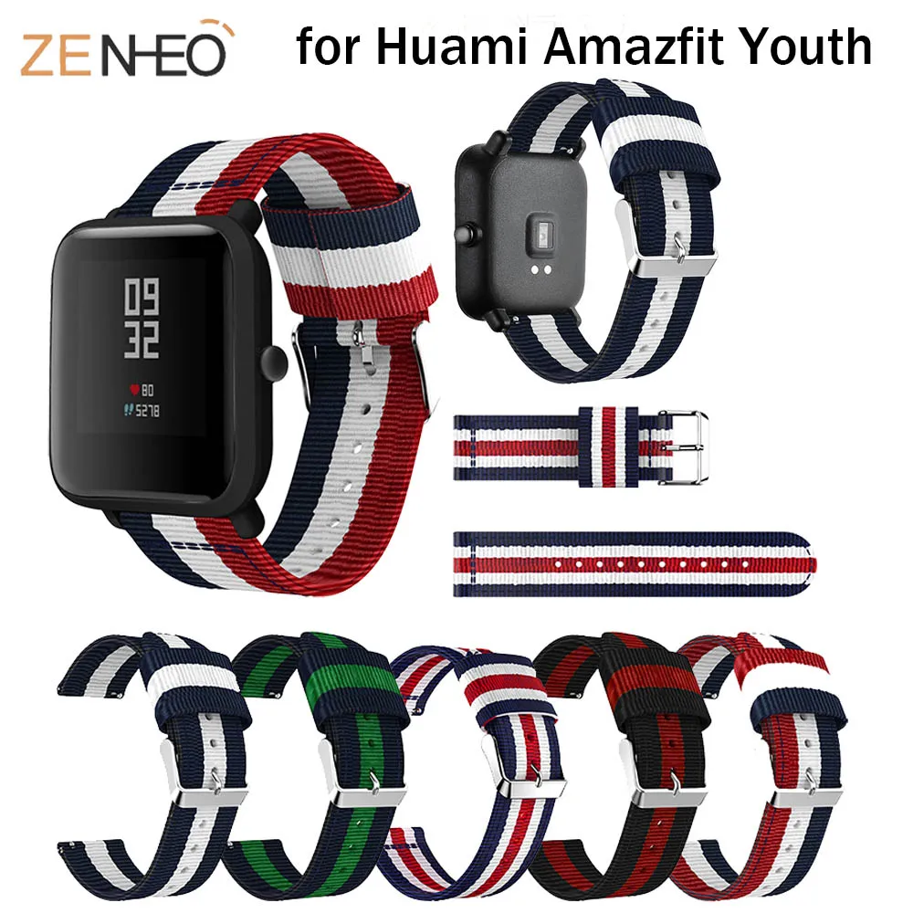 Ремешок нейлоновый для Xiaomi Huami Amazfit Bip BIT PACE Lite спортивный браслет смарт часов
