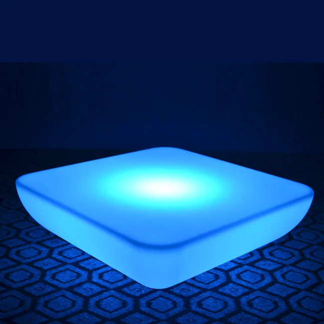SK-LF28U (L62*W62*H21cm) Waterproof LED Bar Furniture Table Glowing Square Coffee Table for Wedding free shipping 2pcs/Lot