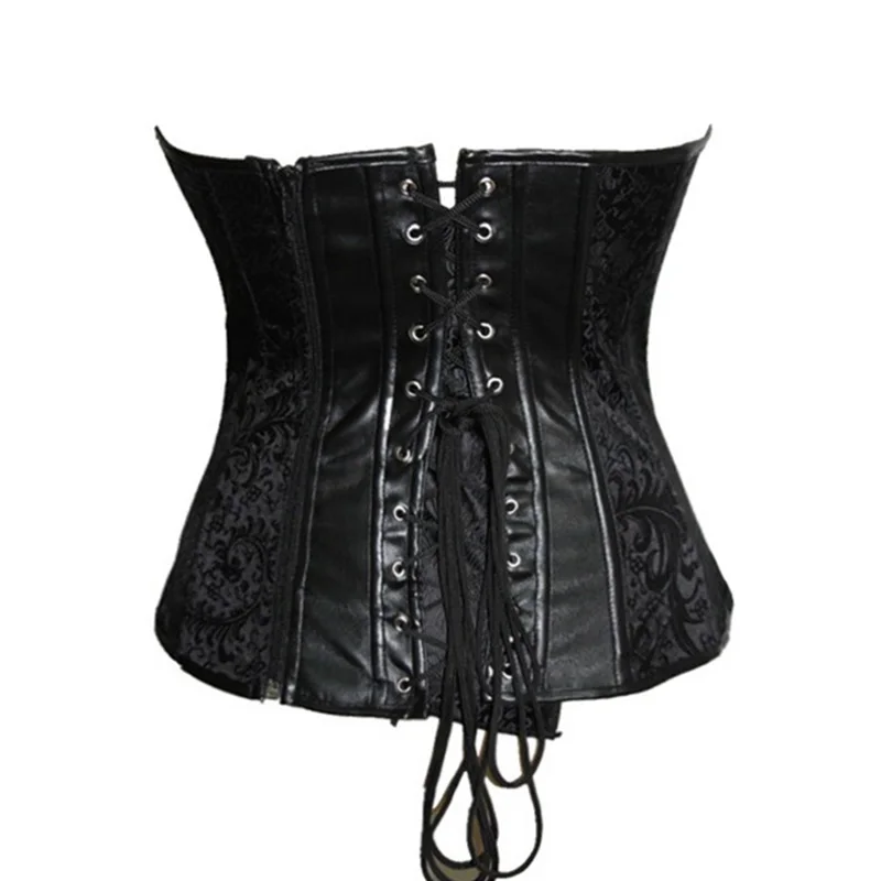S-2XL Vintage Gothic Clothing Plus Size Black Overbust Corset Burlesque Steam punk Corsets And Bustiers Korsett For Women (2)