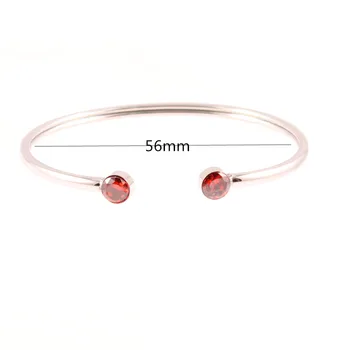 

Red Stone Set Stainless Steel Engraved Positive Inspirational Quote Cuff Mantra Bracelets Bangles For Women