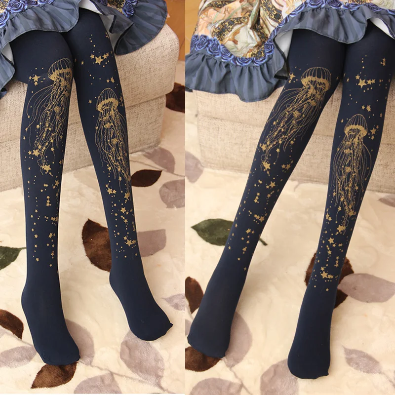 Горячая штамповка Лолита женские носки, весенний и осенний период и японский Синхай Медузы Лолита их 100 d бархат