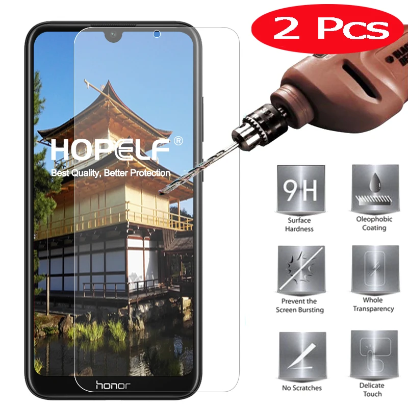 

2 Pieces HOPELF Screen Protector for Huawei Honor 8A Tempered Glass on for Honor 8A Protective Safety Glass for Huawei Honor 8A