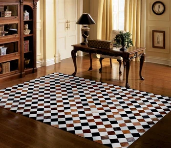 

2018 free shipping 100% natural genuine cow leather sheepskin rug