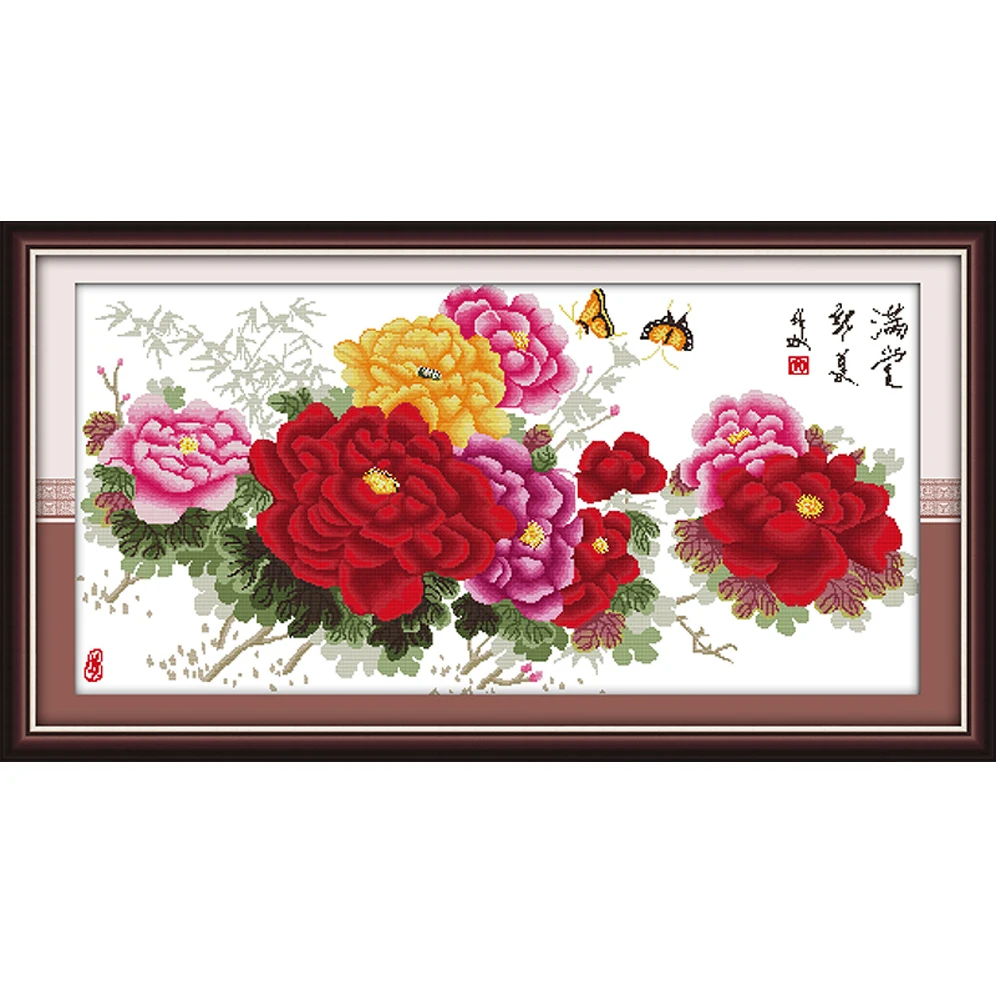 

Joy Sunday Large Sizes Chinese Cross Stitch Flowers Cross Stitch Kit Printed 11CT % 14CT Embroidery Counted Cross Stitch