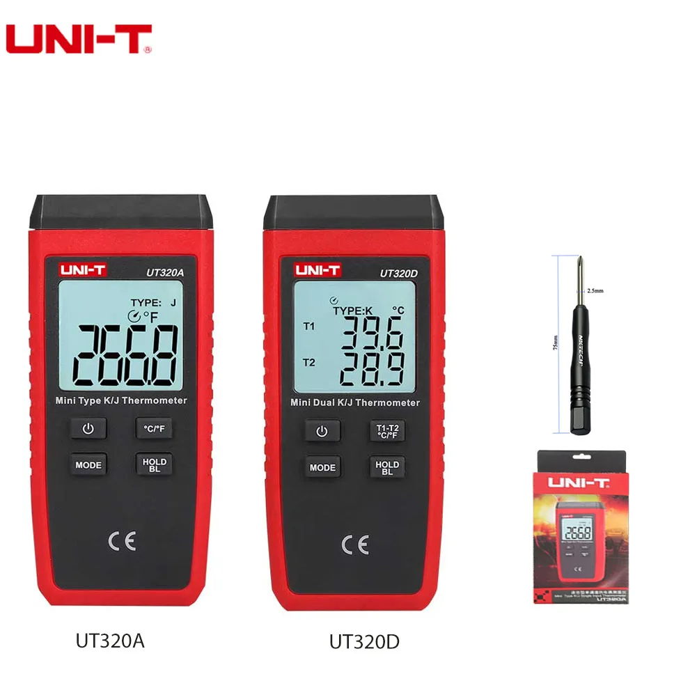 Фотоэлемент термопары UT320D UT320A мини термометр с контактным типом двухканальный