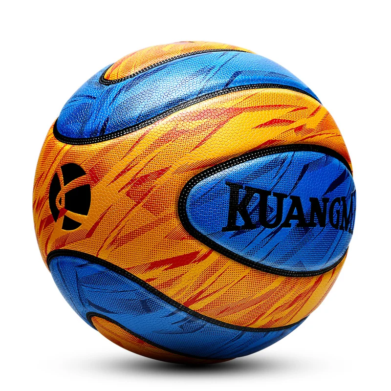

Kuangmi Newest Game Basketball ball Official Size 7 Outdoor & Indoor Colorful PU Team Training Sports Basketball Free with gifts