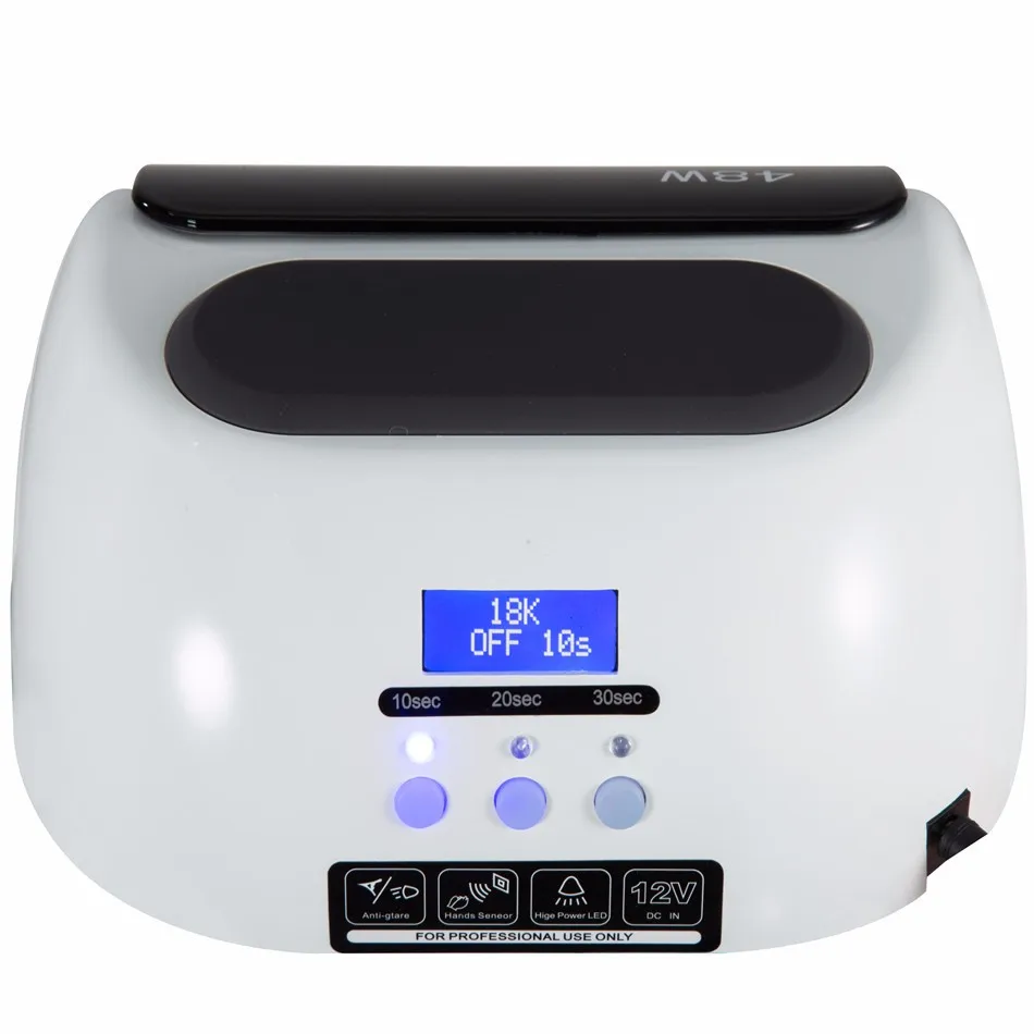 18K 48W Smart Memory UV Lamp LED Nail Dryer With Automatic Sensor LCD Display Screen Hybrid Lamp