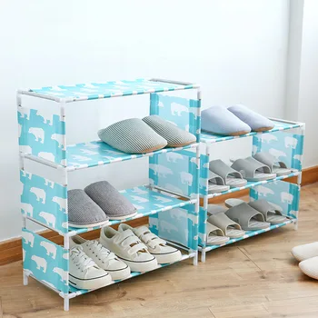 

3 Tiers Non-woven Fabric Storage Shoe Rack Hallway Cabinet Organizer Holder Door Shoe Storage Cabinet Shelf DIY Home Furniture