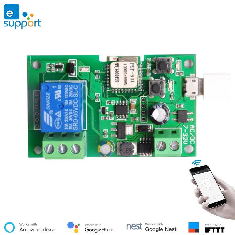 EweLink умный USB 5 В DIY 1 канал Jog Inching самоблокирующийся wifi беспроводной Умный домашний переключатель дистанционного управления с Amazon Alexa