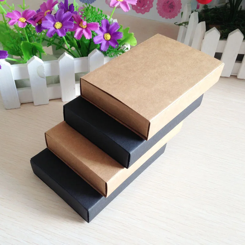 

2016 Hot Kraft /Black Drawer Box Handmade Soap Gift Craft Jewel Macaron Packaging Paper Boxes 50pcs/lot 6.8*10.4cm/11.5x8cm