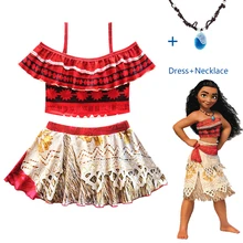 Vaiana Moana Costume Princess dress Cosplay for Children dress Costume with Necklace for Halloween Costumes for Kids Girls Gifts Vaiana Moana Costume Princess dress Cosplay for Children dress Costume with Necklace for Halloween Costumes for Kids Girls Gifts