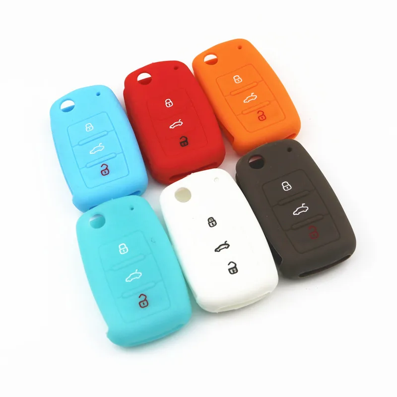 Hot silicone car key cover case shell fob for VW Golf Bora Jetta POLO GOLF Passat For Skoda Octavia A5 Fabia For SEAT Ibiza Leon Hot silicone car key cover case shell fob for VW Golf Bora Jetta POLO GOLF Passat For Skoda Octavia A5 Fabia For SEAT Ibiza Leon