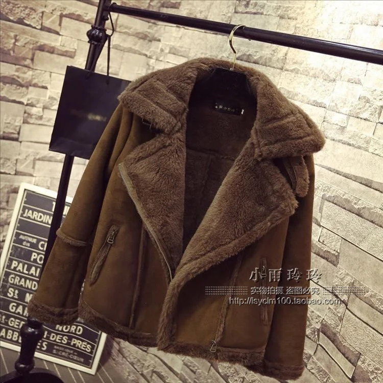 Kopen Winter Locomotief Lam Bont Schapenvacht Jas Vrouwen Korte Plus Size 4XL 5XL 6XLThickening Slanke Fluwelen Gewatteerde Katoenen Jassen