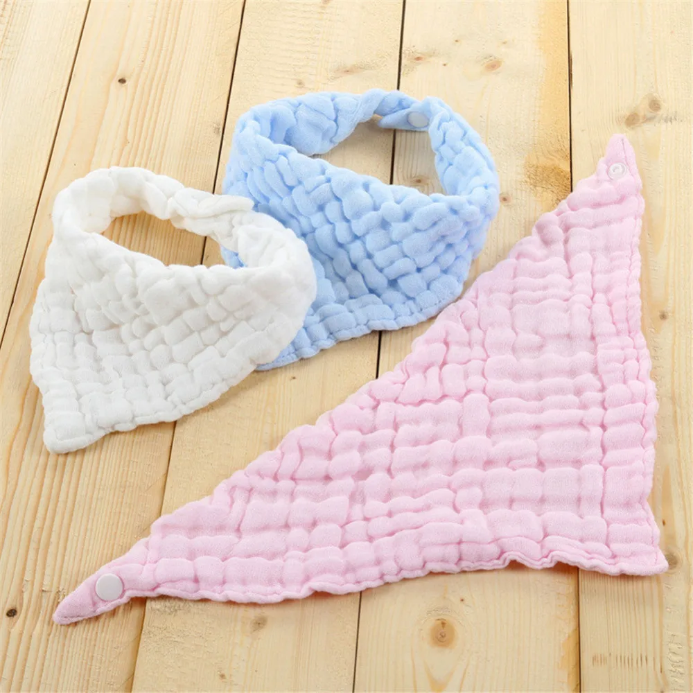 Newborn Six Layers Washing Pure Cotton Triangle Bibs Kids Absorbent