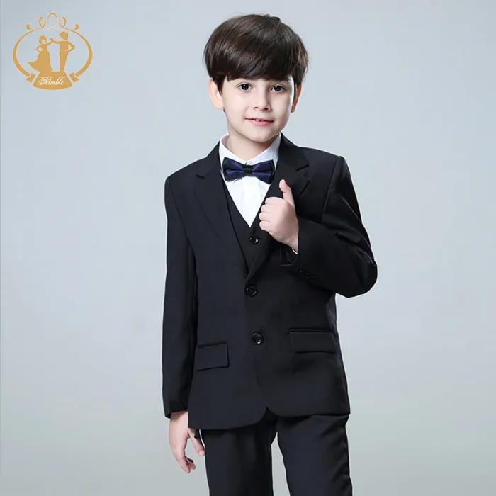 Nimble/костюм для мальчиков, Terno infantil, костюм Enfant Garcon Mariage, костюмы для мальчиков, свадебный костюм Garcon Mariage, деловые костюмы для мальчиков - Цвет: Черный